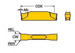 INSERT FOR GROOVING COROCUT D 1.50 MM 0.10 MM 0.10 MM 13.3 MM  REF. SANDVIK COROMANT N123D2-0150-0001-GF 1105